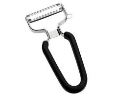 Lurch Super pelador pelador para Frutas y Verduras de Tacto Suave con Mango, Acero Inoxidable, Negro, 13Â x 6Â x 1Â cm