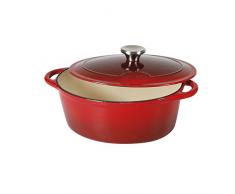 Sitram 710839 - Cacerola (hierro, color crema y rojo), forja, rojo/beige, 33 x 25 x 13.5 cm