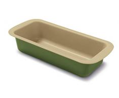 Guardini, Bnat, Molde para Plumcake, 25x11cm. Material: Acero con Revestimiento Antiadherente de Cera de Carnauba, Color Verde y Beige.