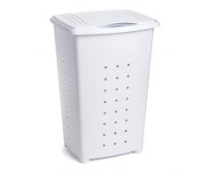 Tatay Millenium Cesto para Ropa Sucia con Tapa 60 l de Capacidad plástico Polipropileno, Blanco, 43 x 35,5 x 64 cm