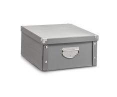 Zeller 17599 Caja de almacenaje de cartón Gris (Grau) 40 x 33 x 17 cm