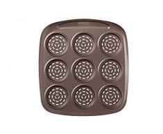 Pyrex Asimetria - Bandeja mini pizza, 9 cavidades, color negro