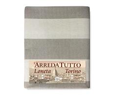 tex family Tela Decorativa cubresofá Grande para Cubrir el sofá, Tela a Rayas Beige – 2 plazas