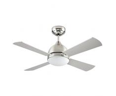 Leds-C4 30-4399-81-F9 Ventilador Borneo, 2 X E27 MAX, 60W, Niquel Satinado