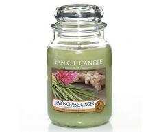 Yankee Candle 1507704E - 623 g Limón y jengibre Vela en jarra grande color Verde