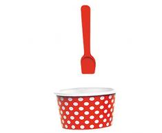 zakdesigns 1647Â âÂ 660Â Helado Dotty con Cuchara (melamina, Rojo/Blanco, 8Â x 8Â x 9Â cm