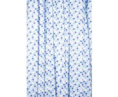 Croydex AE543424 - Cortina de Ducha de PVC con diseÃ±o de Mosaico (1,8 x 1,8 m), Color Azul