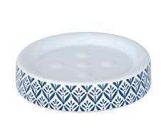 WENKO Jabonera Lorca azul cerÃ¡mica - Jabonera, CerÃ¡mica, 11 x 2.5 x 11 cm, Azul