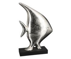 Casablanca - Escultura, Figura Decorativa - pez - Fabius - Aluminio/Madera - Altura 38 cm - 1 Pieza