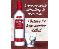 LBS4ALL Vodka - Placa de metal vintage retro para hombre, cueva, bar, pub, cobertizo, cocina, Reino Unido