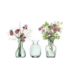 LSA International 11 cm MIA Mini jarrón Trio, Transparente Decorado