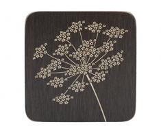 Creative Tops de Silueta Premium, Reverso de Corcho, Posavasos, Madera, Negro, Juego de 6