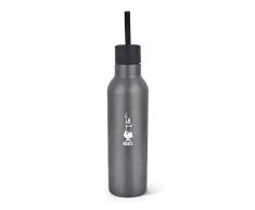 Bialetti To Go Botella de agua aislada, doble pared, mantiene el calor 12 horas y el frÃ­o 24 horas, acero, capacidad 500 ml, gris, gris oscuro