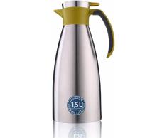 Emsa Soft Grip, Jarra TÃ©rmica, Acero Inoxidable, Plateado/Verde, 1.5 L, 1 Unidad