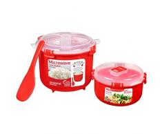 Sistema microondas arrocera (2,6Â l) y recipiente redondo para alimentos apto para microondas (915Â ml) | Sin BPA