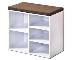 Kesper Zapatero con cojÃ­n del Asiento, 51,5Â x 29,5Â x 48Â cm, Color Blanco