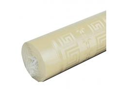 Pro Nappe - Ref R485024I - Mantel de Papel Damasco desechable en Rollo 50 M Largo X 1,20 M Ancho - Color Marfil - Papel Damasco con Estampado Universal Chic y clásico