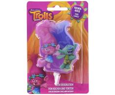 DECOCINO Vela para tarta Trolls Poppy & Branch â Altura aprox. 7 cm â Vela de cera 2D DreamWorks para decorar tartas, magdalenas y tartas â Decoración de cumpleaños