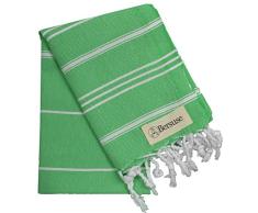 Bersuse 100% Algodon - Anatolia Toalla de Mano Turca - Cuidado del Bebe, Cara, Cabello, Cocina, Bano - 60 x 110 cm, Verde