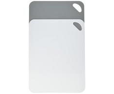 Kesper 30540 - Tabla para cortar flexible, 2 unidades, 38 x 29 x 0,2 centÃ­metros, blanco y gris