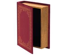 Vintiquewise Caja de almacenamiento decorativa con forma de libro, color rojo