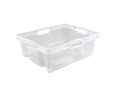 keeeper Caja de Almacenaje con Asas Integradas, TamaÃ±o: L, 43 x 35 x 15 cm, 16 l, Franz, Transparente
