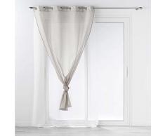 Douceur dIntérieur Visillo con Ojales (140 x 240 cm) Duetto Gris/Blanco, Velo Doble Arenado