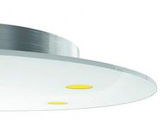 Evotec SUN - Lámpara de techo LED, redonda, 2700 K, 5 x 6,4 W, 3000 lúmenes, aluminio y cristal, 32 W, transparente