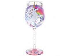 Lolita 6001629 Copa de Vino Unicornio, Resina, Multicolor, 8.50 x 8.50 x 22.50 cm