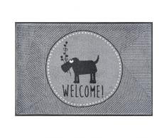 Wash&Dry Herr Just-Welcome Felpudo, acrÃ­lico, Gris, 50 x 75 x 0.9 cm