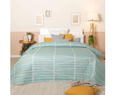 Sancarlos â Colcha Bouti Reversible Patna, Color Verde Mint & Mostaza, Cama de 105