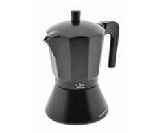 Jata Hogar Cafetera Italiana Full Induction, Aluminio, Negro, 16.2x13.7x22.3 cm