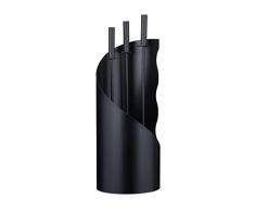 Relaxdays Accesorios Chimenea, Modernos, Juego Estufa de 4 Piezas con Atizador, Pala de Cenizas, Escoba y Soporte, Negro, Acero Inoxidable, 56,5 x 20 cm