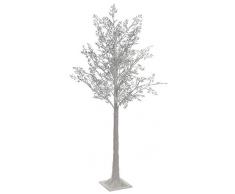 Item International Arbol Navidad Plata 200 Leds 150cm, Blanco, 150 Cm