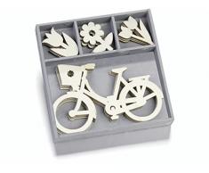 cArt-Us 10,5 x 10,5 cm Caja de Madera con Adornos Happy Sunshine, Natural