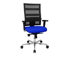 Topstar Sitness X-Pander Plus INKL. Armlehne Silla giratoria de Oficina, Tela, Azul y Negro, 61 x 59 x 130 cm