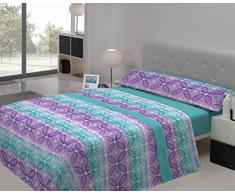 Gale Hayman Style Javier Larrainzar Teide Juego de Sábanas Poliéster, Azul y Morado Individual, 90 x 190 cm