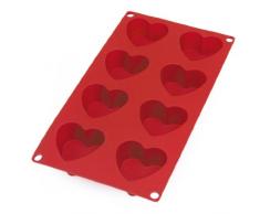 LÃ©kuÃ© Gourmet - Molde con Forma de corazÃ³n, Ocho cavidades, Color Rojo