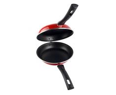 Desconocido Magefesa Praga Sartén para Tortilla 24 cm, Antiadherente bicapa Reforzado, Color Rojo Exterior. Apta para Todo Tipo de cocinas, incluida inducción