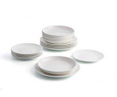 Bidasoa Angelo Vajilla porcelana blanca 18 piezas completa y moderna (platos llanos, hondos y postre), Packaging reforzado