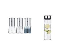 WMF Ceramill de Luxe-Juego de Molinos de Especias, Acero Inoxidable + Motion Jarra de agua 1,25Â l, altura de 29Â cm jarra de cristal tapa de silicona CloseUp set de cierre de agarre para lavavajillas