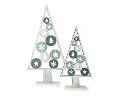 Small Foot 10206 Árbol Decorativo Navidad 2 Unidades, diseño decoración navideña, Madera, Gris, 17.00 x 5.00 x 33.00 cm