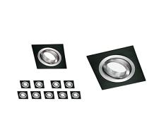Wonderlamp Clasic W-E0 Foco Empotrable Cuadrado, Negro, 10 Unidades + Clasic W-E0 Foco Empotrable Cuadrado, Negro, 1 Unidad
