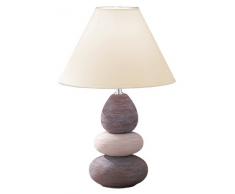 Honsel Leuchten 93891 Balon - Lámpara de mesa (1 bombilla E27 de 42 W y 220 V no incluida, cerámica, altura de 42 cm), color cromo y beige
