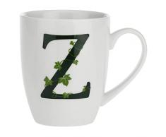 la Porcellana Taza con letra Z, porcelana, color blanco, 12 x 12 x 3 cm