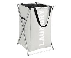 WENKO Pongotodo plegable Uno beige - cesta para la ropa Capacidad: 52 l, Poliéster, 35 x 57 x 38 cm, Beige