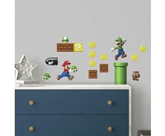 RoomMates Room-Nintendo Super Mario construyendo, Vinilo, CarbÃ³n, Ãºnico