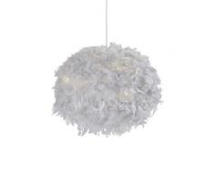 Lighting Collection - Pantalla para lámpara de techo, diseño de bola de plumas, color gris
