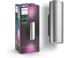 Philips Hue â Lámpara inteligente exterior Hue Appear, Aplique Exterior LED Inteligente, Luz Blanca y de Colores, Compatible con Alexa y Google Home, Color Plata
