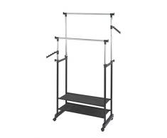 Wenko Perchero Regulable en Altura, Metal Cromado, Plateado, 43x89.5x169 cm